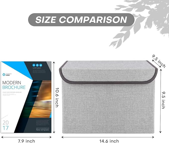 Linen Fabric Foldable Storage Cube Bin Organizer Basket