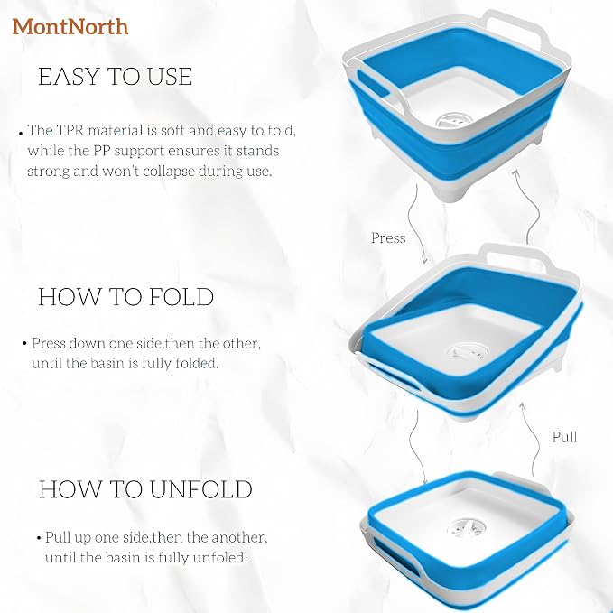 Collapsible Wash Basin 9L, Foldable Dish Tub