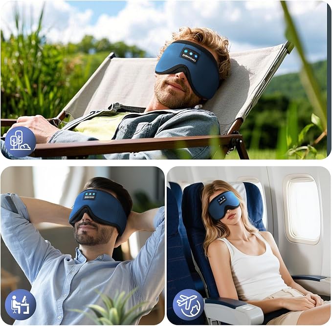 3D Sleep Mask with Bluetooth Headphones, Sleeping Headphones