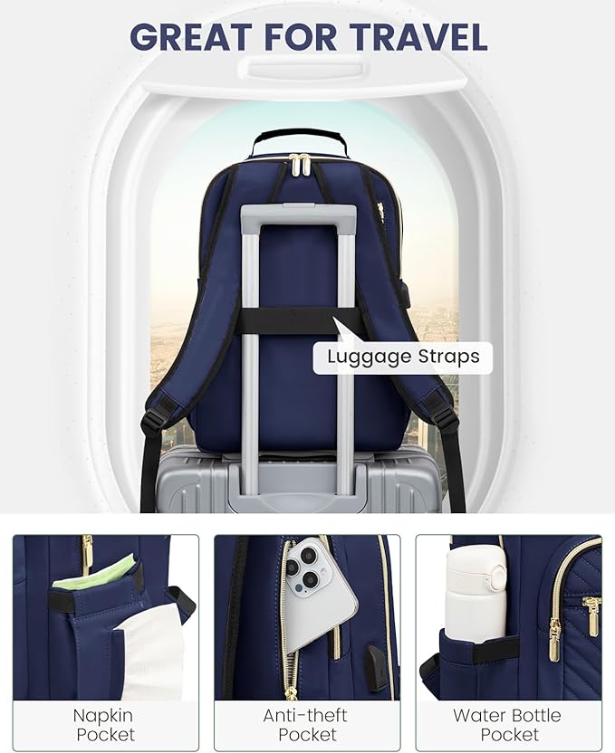 LOVEVOOK Laptop Backpack Purse for Women, Work Business Travel Computer Bags
