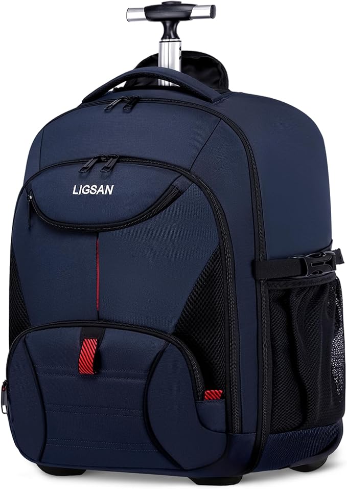 Rolling Backpack for Adults, 17inch Laptop Travel Backpack