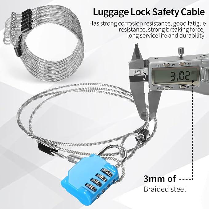 12 Pack Security Cable Luggage Lock
