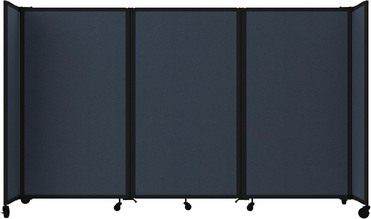 Versare Room Divider 360 Portable Wall Partition | Folding Panels | Large Freestanding Divider | Locking Wheels | Temporary Room Separator