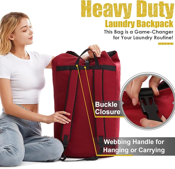 Extra Large Laundry Bag 115L, College Dorm Room essentials, Laundry Backpack Bag