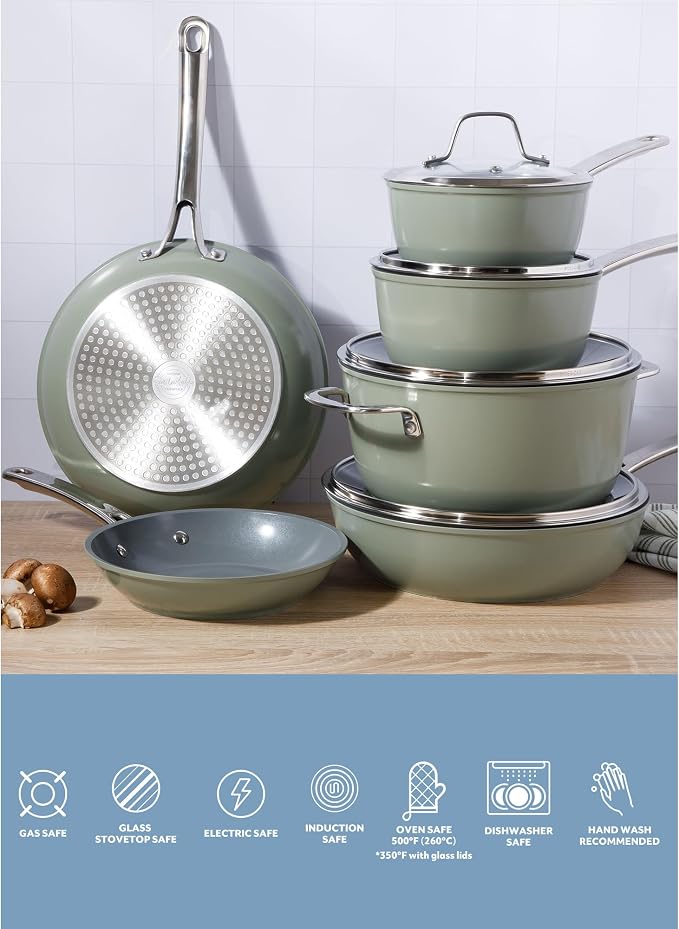 Sur La Table Kitchen Essentials Cool Commune Hard Anodized 10 Piece PFA Free