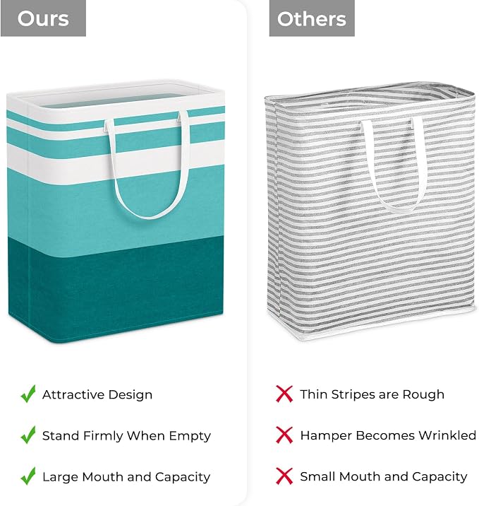 HomeHacks 2-Pack Large Laundry Basket, Waterproof, Freestanding Laundry Hamper