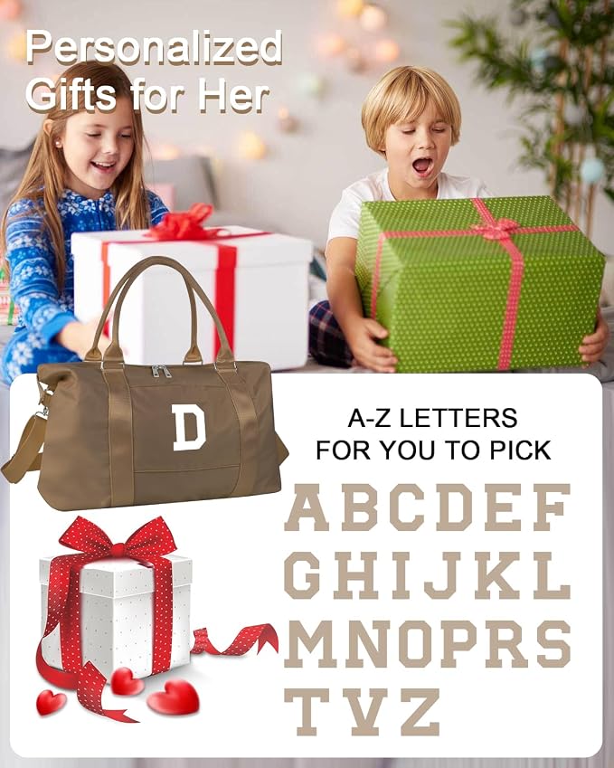 Birthday Graduation Gifts for Daughter, Initial Travel Duffel Bag Sports Gym
