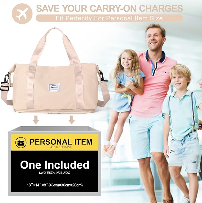 Travel Duffel Bag, Sports Tote Gym Bag, Shoulder Weekender Overnight Bag