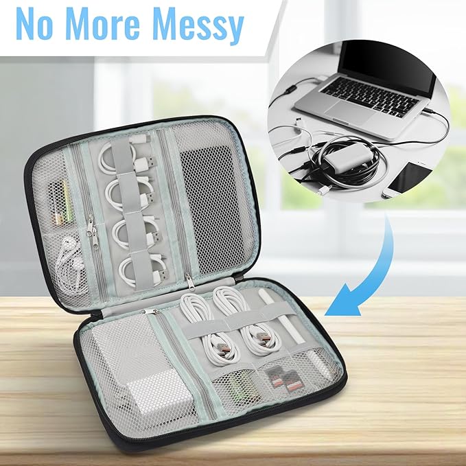 Personalized Electronics Organizer Travel Case Custom Name Cord Storage Bag