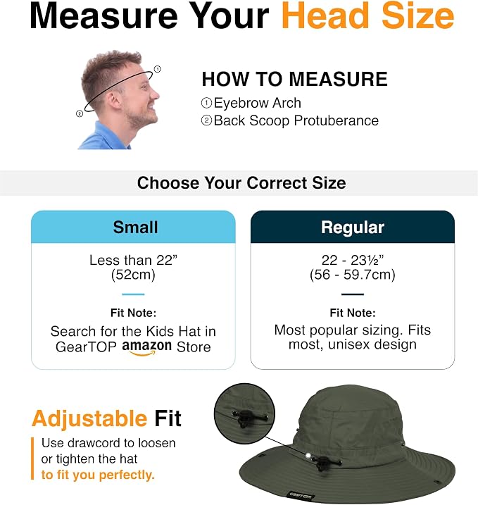 GearTOP Safari Sun Hat for Men and Sun Hats for Women UV Protection UPF 50+
