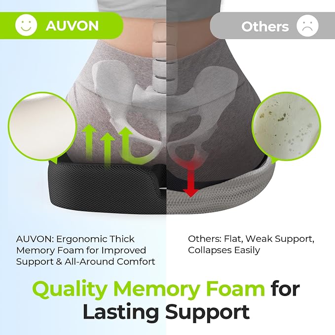 AUVON Ergonomic Donut Pillow Seat Cushion