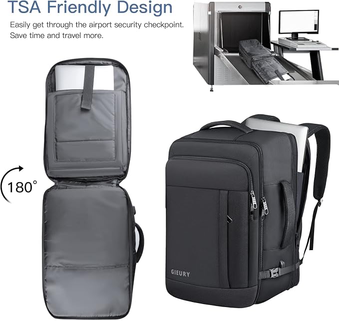Carry On Backpack, 50L Travel Backpack, Luggage Backpack TSA Flight Approved