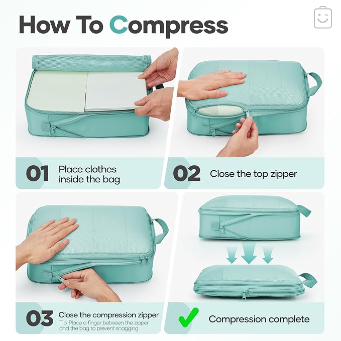 Veken 9/11 Set Compression Packing Cubes