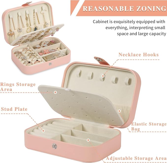 Travel Jewelry Box, PU leather Small Jewelry Organizer