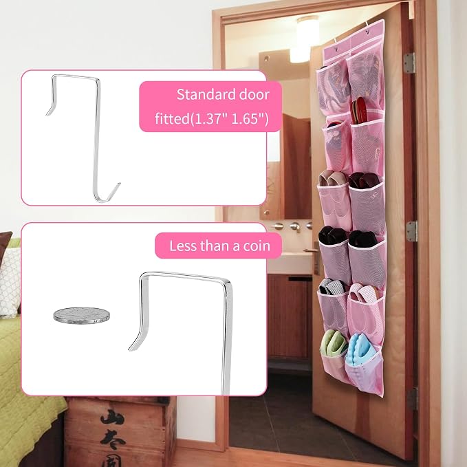 Over the Door 12 Pocket Hanging Shoe Organizer