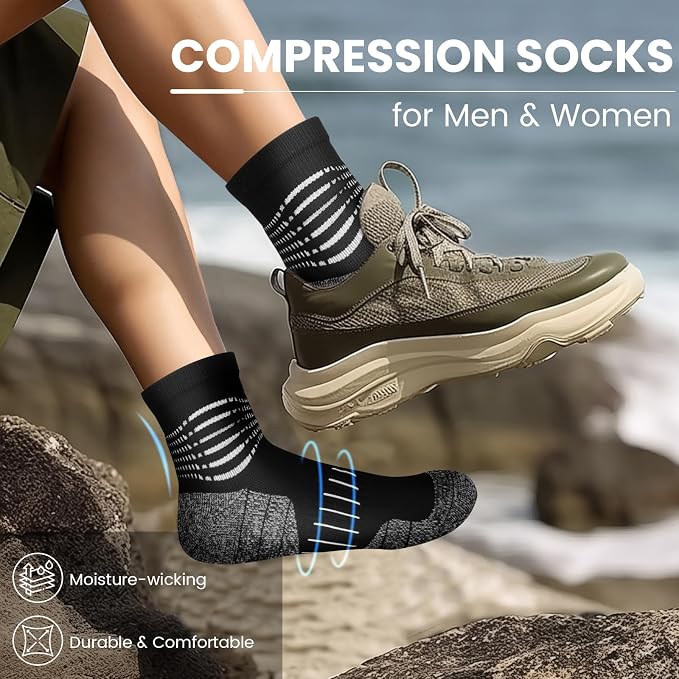 IRAMY Ankle Compression Socks for Men Athletic Running Socks