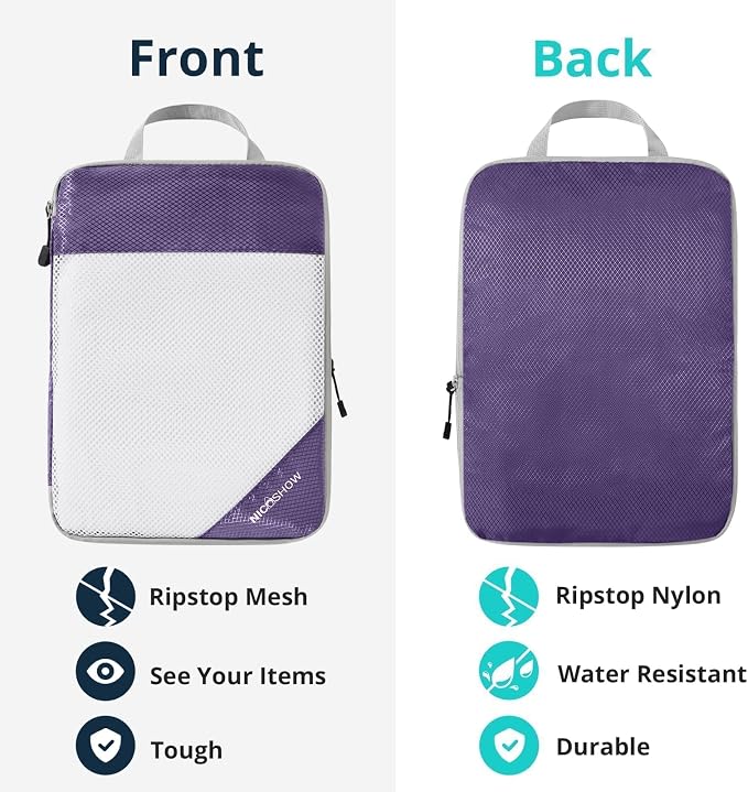 Compression Packing Cubes 6 Set, Compressible Space-Saving Packing Cubes