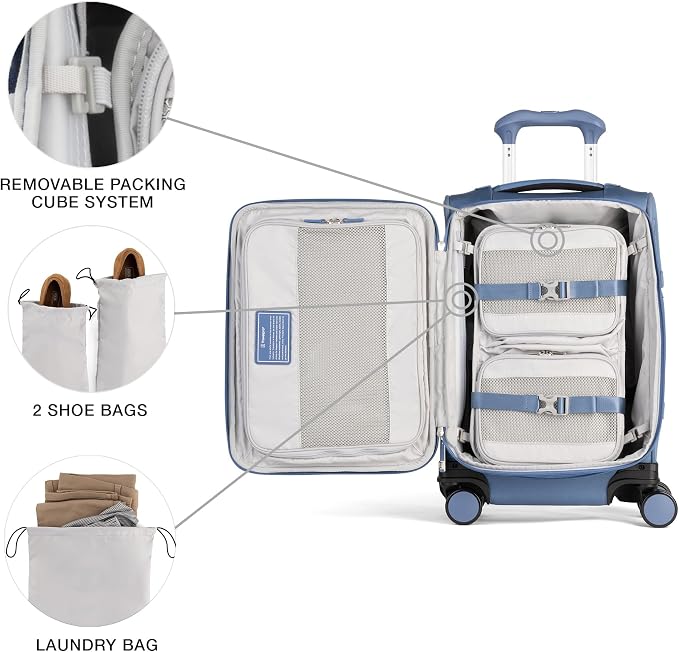 Travelpro VersaPack+ Lightweight Softside Expandable Carry on Luggage, 8