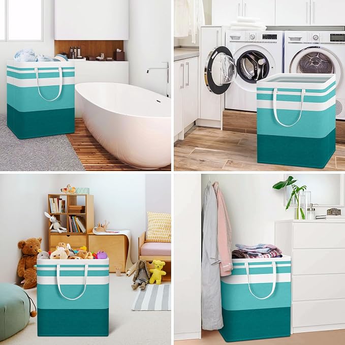 HomeHacks 2-Pack Large Laundry Basket, Waterproof, Freestanding Laundry Hamper
