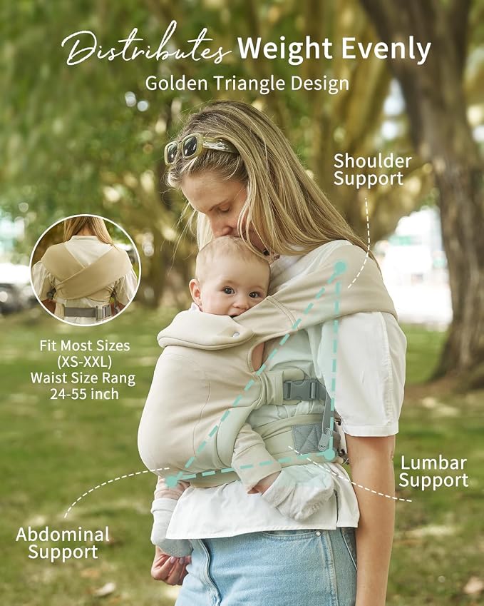 GROWNSY Baby Carrier Newborn to Toddler, Cozy Baby Wraps Carrier, Ergonomic