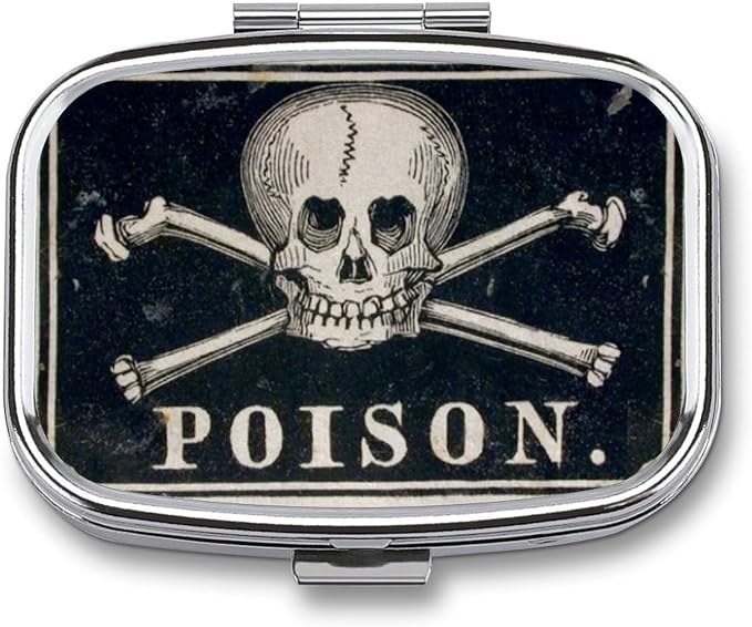 Metal 2 Compartment Pill Organizer Travel Friendly Portable Compact Pill Box
