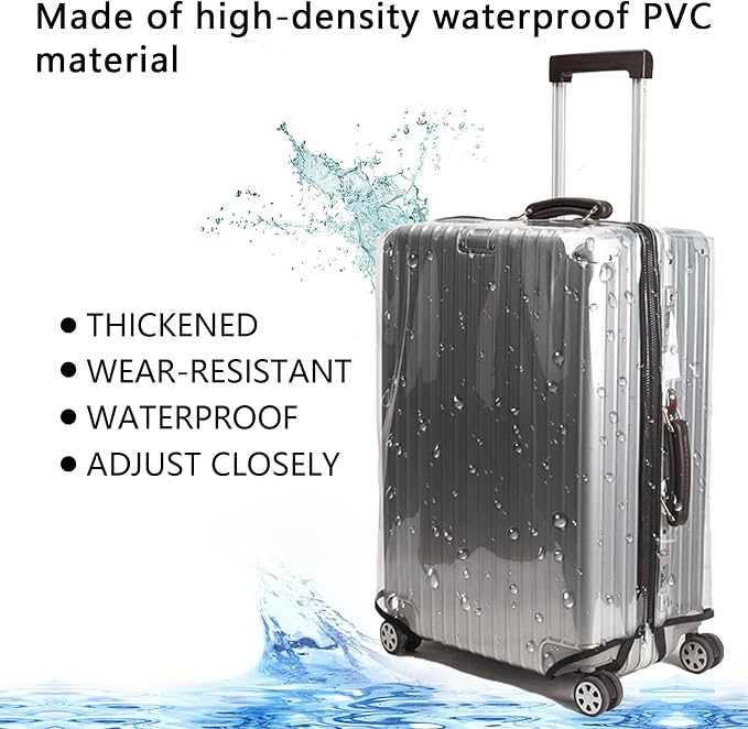 Transparent PVC Suitcase Cover, No Disassembly Required Clear Luggage Protector