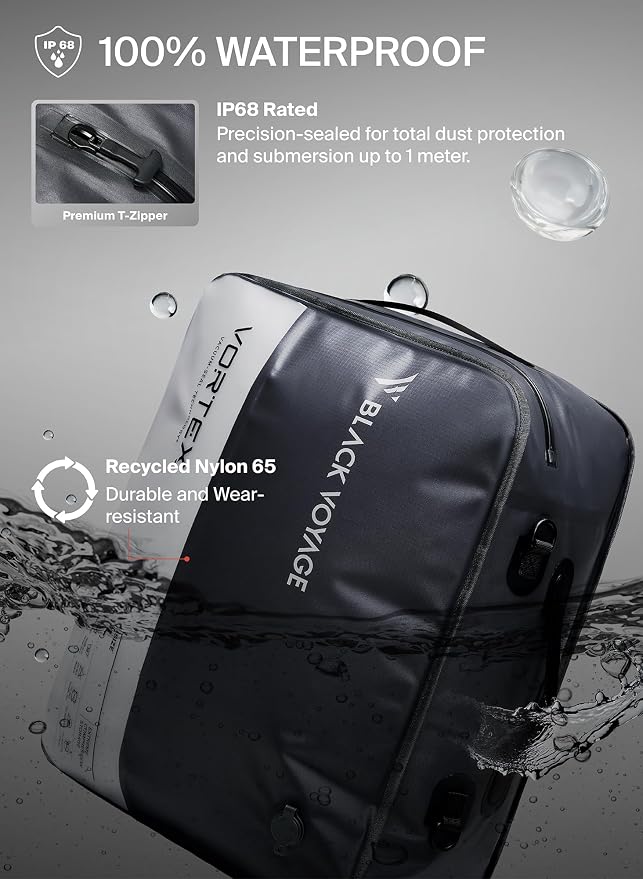 Black Voyage Reusable Vacuum Compression Travel Bag