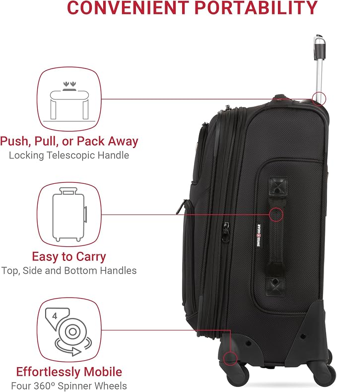 SwissGear Sion Softside Expandable Luggage, Carry-On 21-Inch
