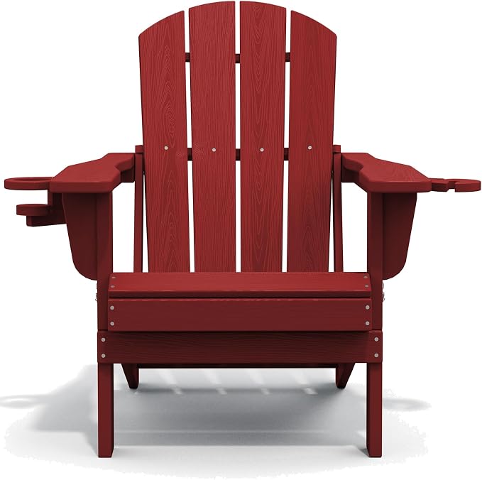 SERWALL Adirondack Chair with Cup Holders