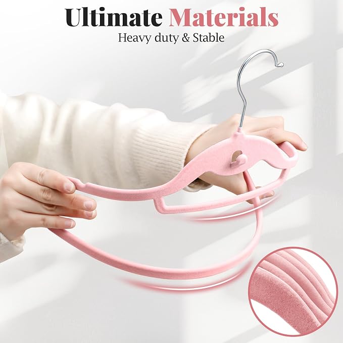 Velvet Felt Stackable Hangers 50 Pack, Non Slip,