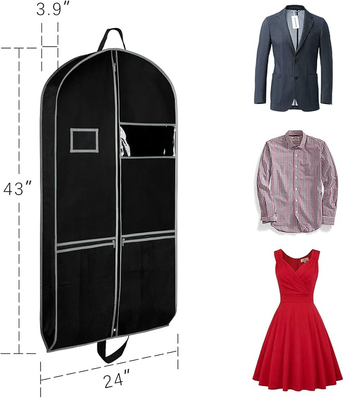 Zilink Garment Bags Suit Bag for Travel and Storage 43 inches Suit Cover