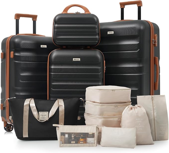 Merax Luggage Set 13 Piece, Hardshell ABS Suitcases