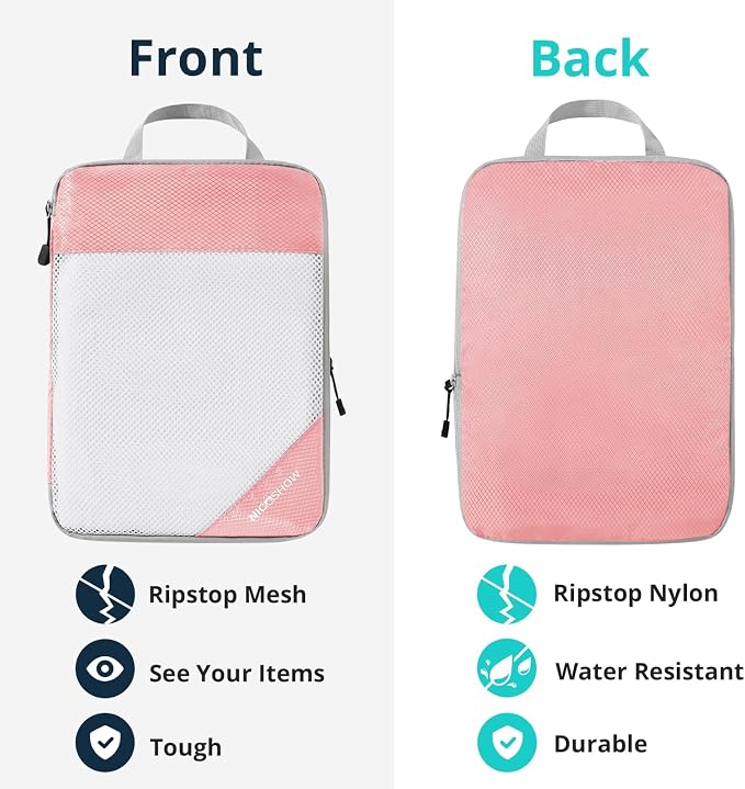 Compression Packing Cubes 6 Set, Compressible Space-Saving Packing Cubes