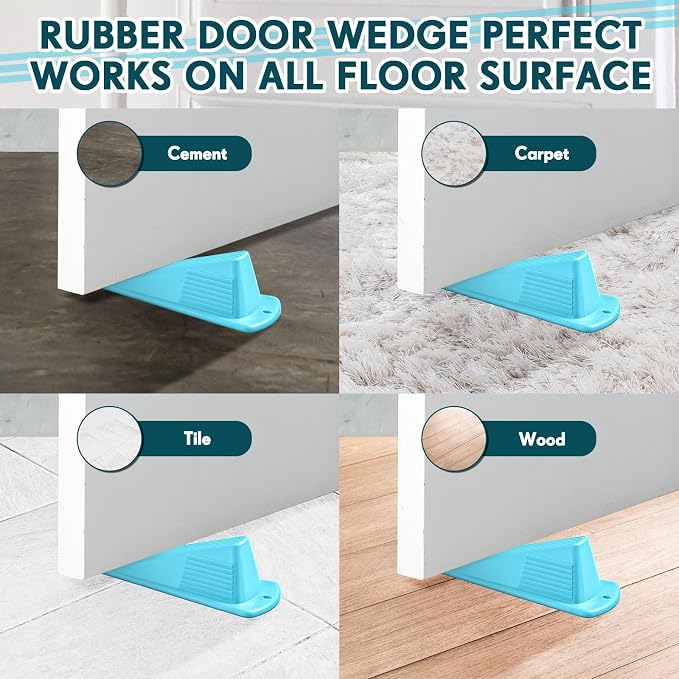 Frienda 4 Pcs Jumbo Door Stoppers Heavy Duty Door Stopper Tall up to 2inch Tall