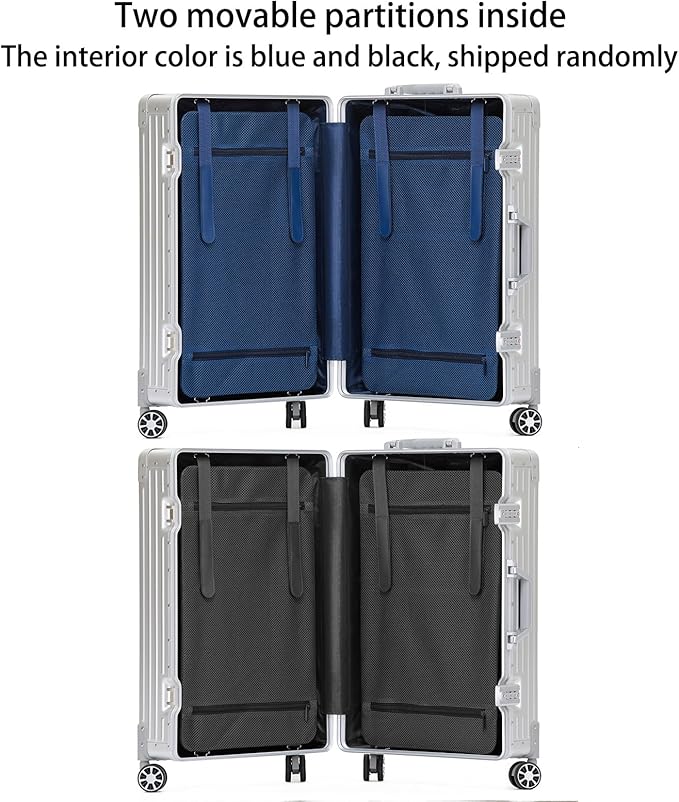 Metal All Aluminum Carry-on Luggage TSA Customs Lock Zipperless Silent Rotary