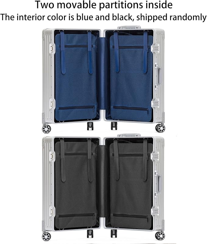 Metal All Aluminum Carry-on Luggage TSA Customs Lock Zipperless Silent Rotary