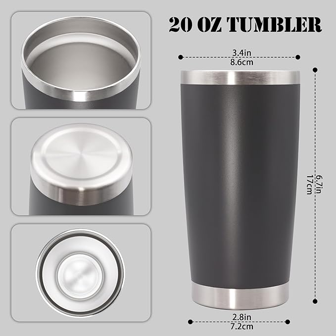 20 oz Tumbler with lid Double Wall Vacuum Insulated Tumblers Stainless Steel
