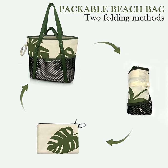 Beach Bag with Zipper