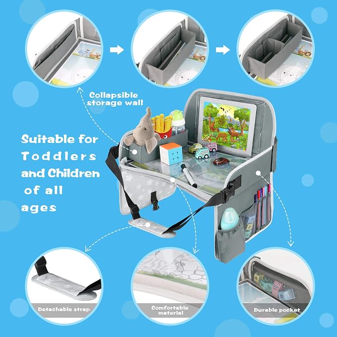 MENZOKE Kids Travel Tray Car Seat Tray