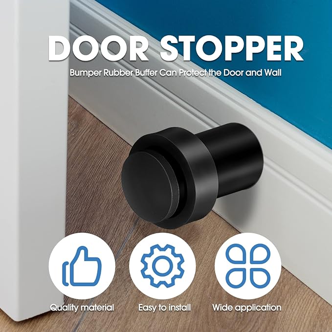 Chumia 10 Pcs Door Stopper Mounted Floor Stops Stainless Steel Cylindrical