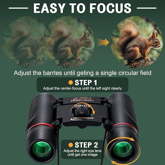 30X60 Small Binoculars for Adults Folding Bird Watching