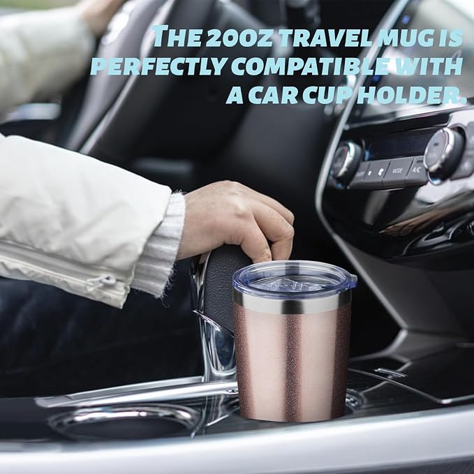 20oz Tumbler with Straw and Brush, Stainless Steel Vacuum Insulated tumbler