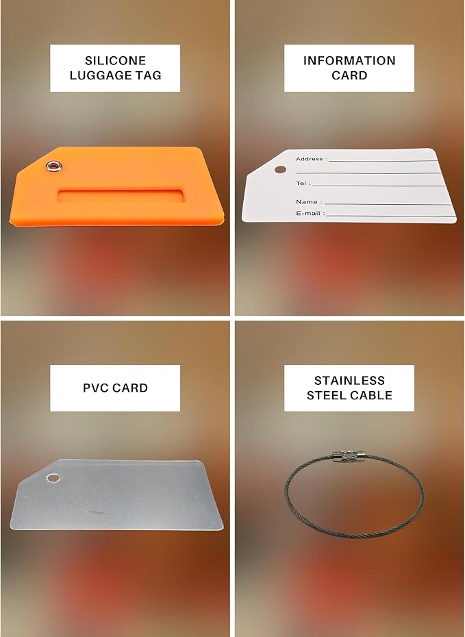 5 Pack Silicone Luggage Tag