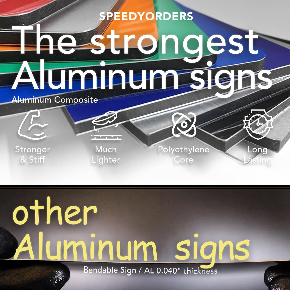 SPEEDYORDERS Custom Outdoor Metal Signs, Personalized Aluminum Signs, Customized Safety Signs, Metal Business Signs, Waterproof Outdoor Business Signs, White Aluminum (Green & White, 10x7 In)