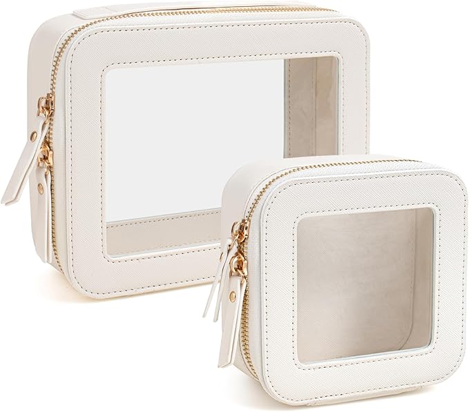 Travel Clear Makeup Bag Set, TSA Approved Cosmetic Bag Case