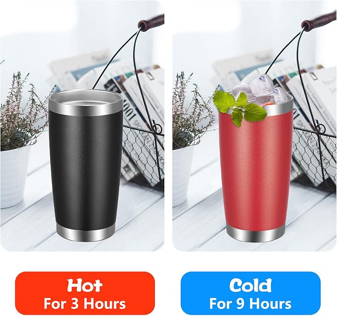 VEGOND 20oz Tumbler with Lid and Straw Stainless Steel Tumbler Cup Bulk Vacuum