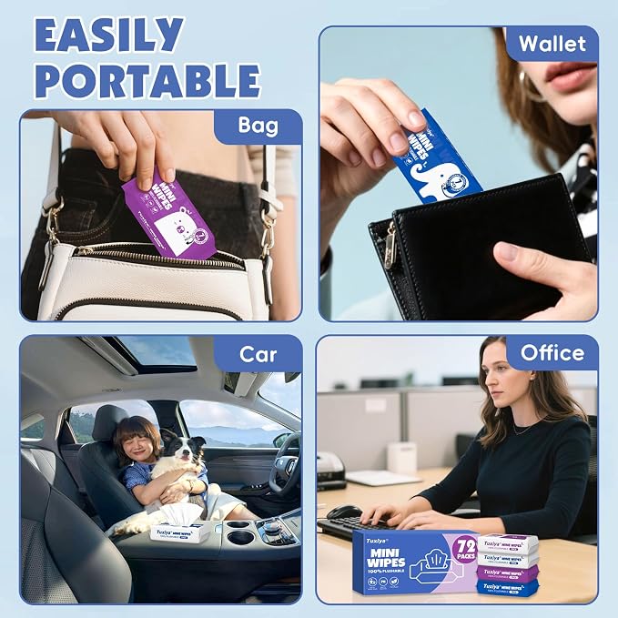 72 PackTravel Flushable Wipes