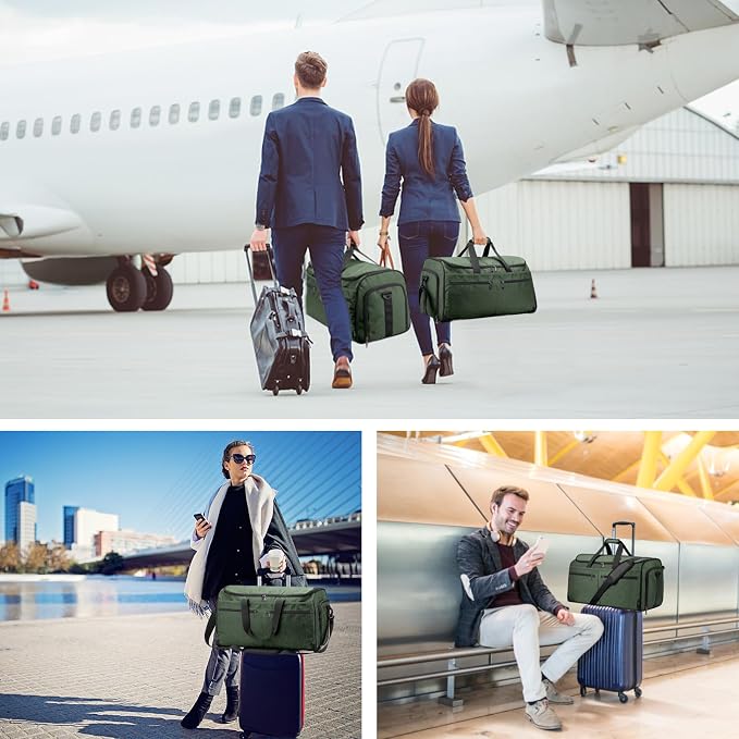 Bukere Garment Bags for Travel, Large Convertible Garment Duffel Bag for Men