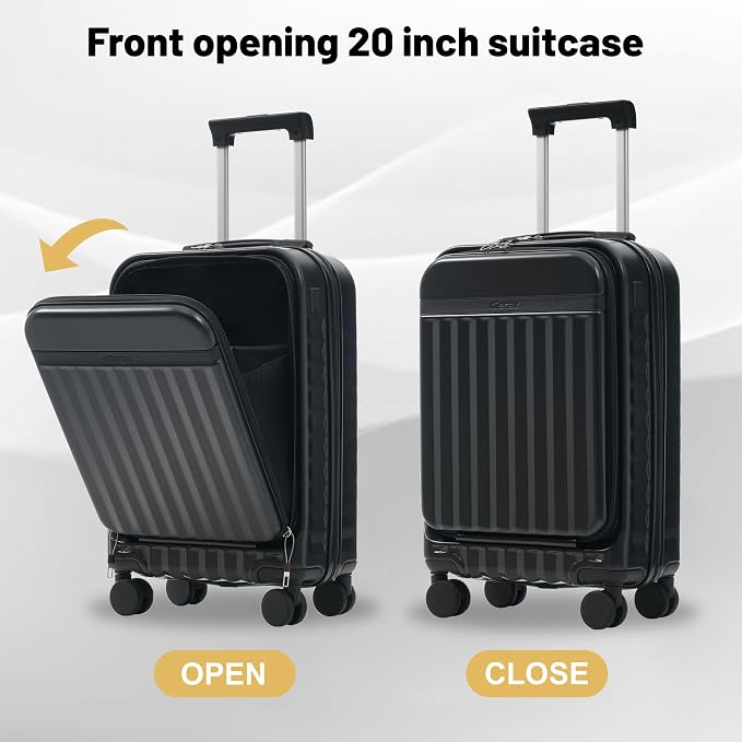 Merax Luggage Sets Front Opening, 2 Piece Hardshell Suitcase