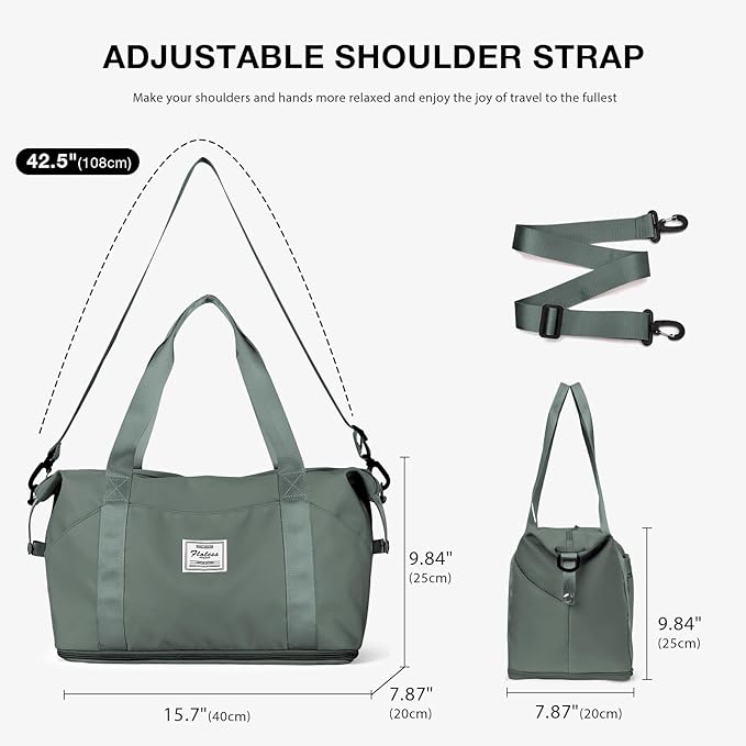 Travel Duffel Bag, Sports Tote Gym Bag, Shoulder Weekender Overnight Bag